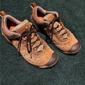 Merrell Brown and Tan Suede Trail Sneakers
